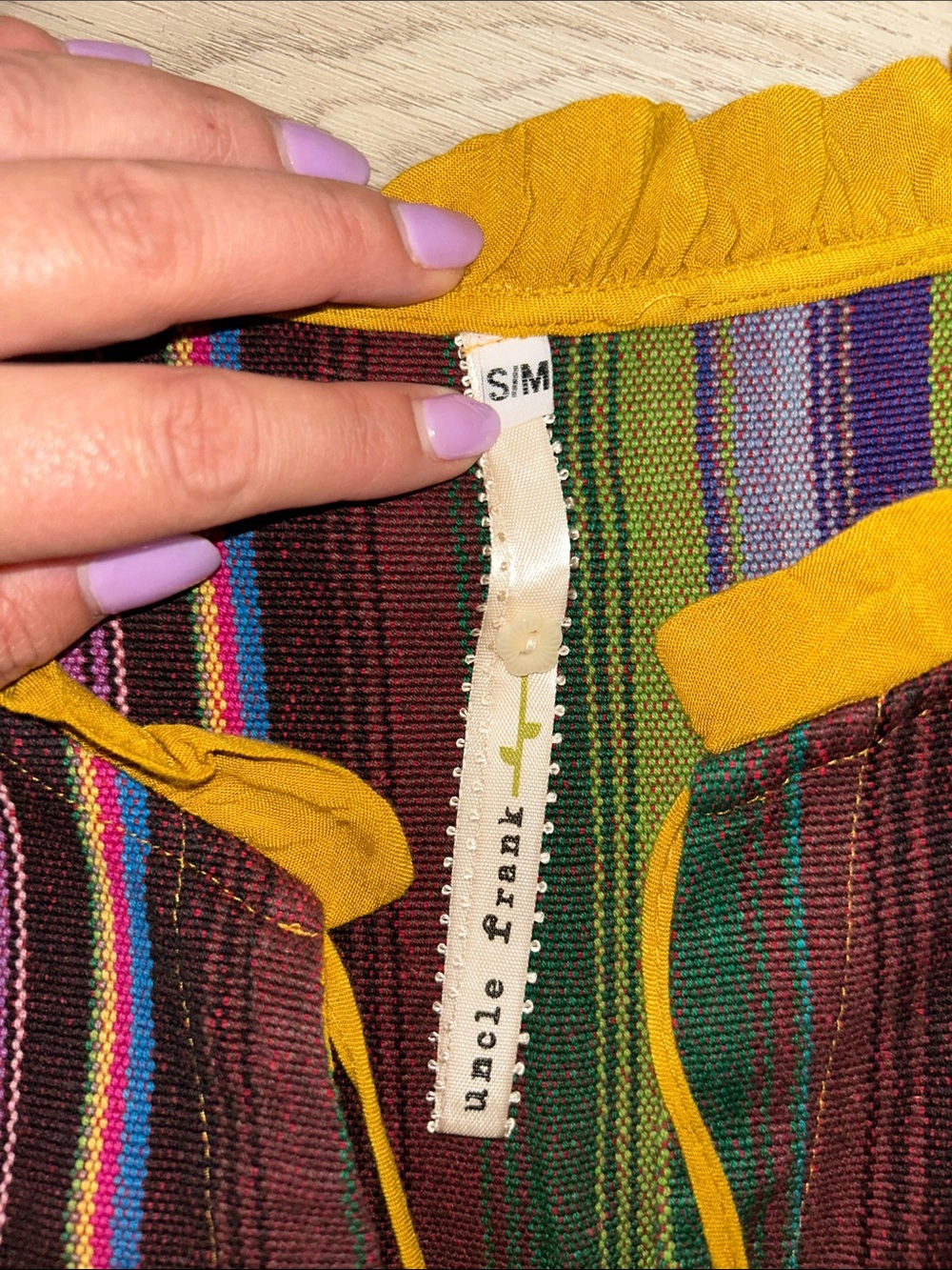 Uncle Frank boutique Mustard Yellow Embroidered serape Dress - Picture 2 of 7